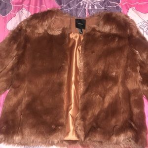 Forever 21 Rose Fur Coat